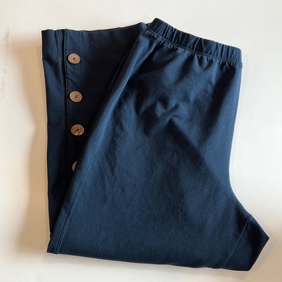 Soft Surroundings Pants - Soft Surroundings - large, navy cotton wide leg pant